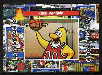 Mali 2010 Olympic Games - Disney Club Penguin #7 individual imperf deluxe sheetlet unmounted mint. Note this item is privately produced and is offered purely on its thematic appeal