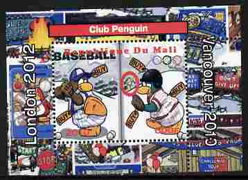 Mali 2010 Olympic Games - Disney Club Penguin #8 individual perf deluxe sheetlet unmounted mint. Note this item is privately produced and is offered purely on its thematic appeal