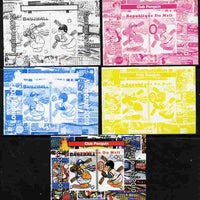 Mali 2010 Olympic Games - Disney Club Penguin #8 individual deluxe sheetlet - the set of 5 imperf progressive proofs comprising the 4 individual colours plus all 4-colour composite, unmounted mint