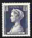 Monaco 1957 Princess Grace 1f violet-grey unmounted mint SG 586