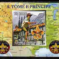 St Thomas & Prince Islands 2010 Centenary of Scouting in America #1 individual imperf deluxe sheetlet unmounted mint. Note this item is privately produced and is offered purely on its thematic appeal