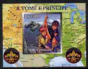 St Thomas & Prince Islands 2010 Centenary of Scouting in America #2 individual imperf deluxe sheetlet unmounted mint. Note this item is privately produced and is offered purely on its thematic appeal