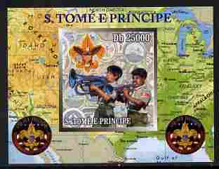 St Thomas & Prince Islands 2010 Centenary of Scouting in America #3 individual imperf deluxe sheetlet unmounted mint. Note this item is privately produced and is offered purely on its thematic appeal
