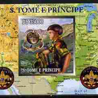 St Thomas & Prince Islands 2010 Centenary of Scouting in America #5 individual imperf deluxe sheetlet unmounted mint. Note this item is privately produced and is offered purely on its thematic appeal