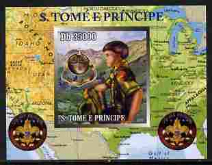 St Thomas & Prince Islands 2010 Centenary of Scouting in America #5 individual imperf deluxe sheetlet unmounted mint. Note this item is privately produced and is offered purely on its thematic appeal