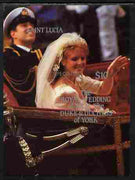 St Lucia 1986 Royal Wedding (Andrew & Fergie) $10 m/sheet imperf overprinted SPECIMEN unmounted mint