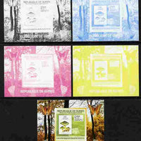 Guinea - Conakry 2009 Fungi on Stamps #1 individual deluxe sheetlet - the set of 5 imperf progressive proofs comprising the 4 individual colours plus all 4-colour composite, unmounted mint