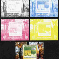Guinea - Conakry 2009 Fungi on Stamps #4 individual deluxe sheetlet - the set of 5 imperf progressive proofs comprising the 4 individual colours plus all 4-colour composite, unmounted mint