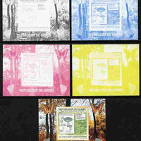 Guinea - Conakry 2009 Fungi on Stamps #5 individual deluxe sheetlet - the set of 5 imperf progressive proofs comprising the 4 individual colours plus all 4-colour composite, unmounted mint