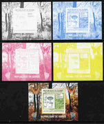 Guinea - Conakry 2009 Fungi on Stamps #5 individual deluxe sheetlet - the set of 5 imperf progressive proofs comprising the 4 individual colours plus all 4-colour composite, unmounted mint