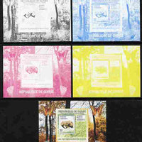 Guinea - Conakry 2009 Fungi on Stamps #6 individual deluxe sheetlet - the set of 5 imperf progressive proofs comprising the 4 individual colours plus all 4-colour composite, unmounted mint