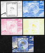 St Thomas & Prince Islands 2010 Butterflies #1 individual deluxe sheetlet - the set of 5 imperf progressive proofs comprising the 4 individual colours plus all 4-colour composite, unmounted mint