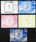 St Thomas & Prince Islands 2010 Butterflies #2 individual deluxe sheetlet - the set of 5 imperf progressive proofs comprising the 4 individual colours plus all 4-colour composite, unmounted mint