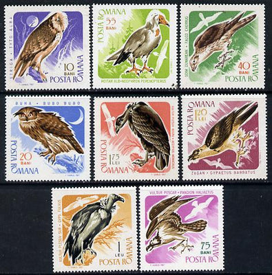 Rumania 1967 Birds of Prey set of 8 unmounted mint, SG 3442-49,,Mi 2568-75