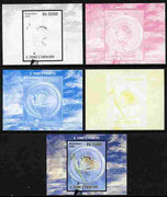 St Thomas & Prince Islands 2010 Butterflies #4 individual deluxe sheetlet - the set of 5 imperf progressive proofs comprising the 4 individual colours plus all 4-colour composite, unmounted mint