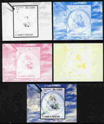 St Thomas & Prince Islands 2010 Butterflies #6 individual deluxe sheetlet - the set of 5 imperf progressive proofs comprising the 4 individual colours plus all 4-colour composite, unmounted mint