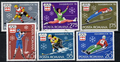 Rumania 1976 Innsbruck Winter Olympics set of 6 cto used, SG 4183-88, Mi 3312-17