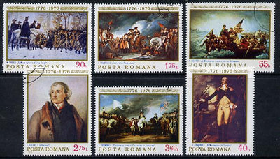Rumania 1976 'Interphil '76' Stamp Exhibition & USA Bicentenary (Paintings) set of 6 cto used, Mi 3320-25, SG 4190-95
