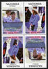 Tuvalu - Nanumea 1986 Royal Wedding (Andrew & Fergie) 60c with 'Congratulations' opt in gold in unissued perf tete-beche block of 4 (2 se-tenant pairs) unmounted mint from Printer's uncut proof sheet