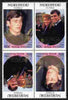 Tuvalu - Nukufetau 1986 Royal Wedding (Andrew & Fergie) 60c with 'Congratulations' opt in gold in unissued perf tete-beche block of 4 (2 se-tenant pairs) unmounted mint from Printer's uncut proof sheet