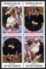 Tuvalu - Nukulaelae 1986 Royal Wedding (Andrew & Fergie) 60c with 'Congratulations' opt in gold in unissued perf tete-beche block of 4 (2 se-tenant pairs) unmounted mint from Printer's uncut proof sheet