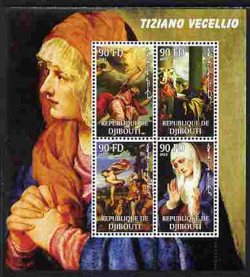 Djibouti 2003 Paintings by Tiziano perf sheetlet containing 4 values unmounted mint