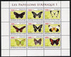 Ivory Coast 2009 Butterflies of Africa #1 perf sheetlet containing 9 values unmounted mint