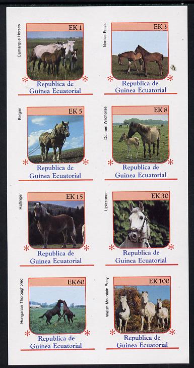 Equatorial Guinea 1976 Horses imperf set of 8 (Mi 805-12B) unmounted mint