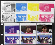 Tuvalu - Nukufetau 1986 Royal Wedding (Andrew & Fergie) $1 set of 7 imperf progressive proofs comprising the 4 individual colours plus 2, 3 and all 4 colour composites unmounted mint (7 se-tenant proof pairs)