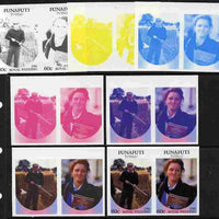 Tuvalu - Funafuti 1986 Royal Wedding (Andrew & Fergie) 60c set of 7 imperf progressive proofs comprising the 4 individual colours plus 2, 3 and all 4 colour composites unmounted mint (7 se-tenant proof pairs)