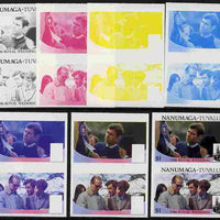 Tuvalu - Nanumaga 1986 Royal Wedding (Andrew & Fergie) $1 set of 7 imperf progressive proofs comprising the 4 individual colours plus 2, 3 and all 4 colour composites unmounted mint (7 se-tenant proof pairs)