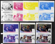 Tuvalu - Nanumaga 1986 Royal Wedding (Andrew & Fergie) $1 set of 7 imperf progressive proofs comprising the 4 individual colours plus 2, 3 and all 4 colour composites unmounted mint (7 se-tenant proof pairs)