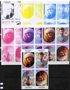 Tuvalu - Vaitupu 1986 Royal Wedding (Andrew & Fergie) 60c tete-beche se-tenant block of 4 - set of 7 imperf progressive proofs comprising the 4 individual colours plus 2, 3 and all 4 colour composites unmounted mint (7 tete-beche ……Details Below