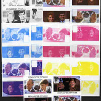 Tuvalu - Funafuti 1986 Royal Wedding (Andrew & Fergie) $1 tete-beche se-tenant block of 4 - set of 7 imperf progressive proofs comprising the 4 individual colours plus 2, 3 and all 4 colour composites unmounted mint (7 tete-beche ……Details Below
