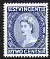 St Vincent 1964-65 QEII def 2c blue (watermark Block CA P14) unmounted mint SG 213