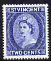 St Vincent 1955-63 QEII def 2c ultramarine (watermark Script CA) unmounted mint SG 190