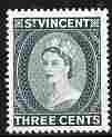 St Vincent 1955-63 QEII def 3c slate (watermark Script CA) unmounted mint SG 191