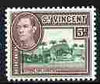 St Vincent 1949-52 KG6 Pictorial def 5c green & purple-brown unmounted mint SG 168