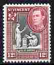 St Vincent 1949-52 KG6 Pictorial def 12c black & lake unmounted mint SG 171