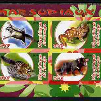 Congo 2010 Marsupials #1 imperf sheetlet containing 4 values unmounted mint