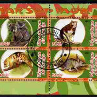 Congo 2010 Marsupials #2 perf sheetlet containing 4 values fine cto used