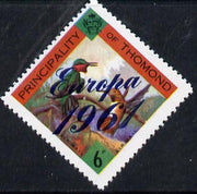 Thomond 1961 Humming Birds 6d (Diamond-shaped) with 'Europa 1961' overprint unmounted mint