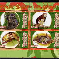 Congo 2010 Marsupials #2 perf sheetlet containing 4 values unmounted mint