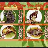 Congo 2010 Marsupials #2 imperf sheetlet containing 4 values unmounted mint