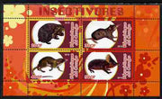 Congo 2010 Insectivores perf sheetlet containing 4 values unmounted mint