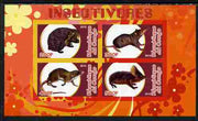 Congo 2010 Insectivores imperf sheetlet containing 4 values unmounted mint