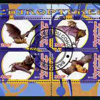 Congo 2010 Chiroptera (Bats) perf sheetlet containing 4 values fine cto used