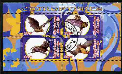 Congo 2010 Chiroptera (Bats) perf sheetlet containing 4 values fine cto used