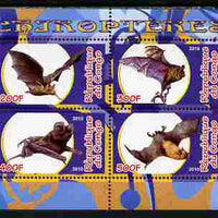 Congo 2010 Chiroptera (Bats) perf sheetlet containing 4 values unmounted mint