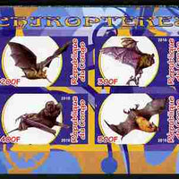 Congo 2010 Chiroptera (Bats) imperf sheetlet containing 4 values unmounted mint